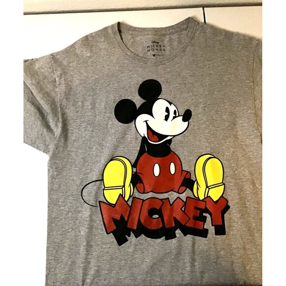DISNEY- MENS SHORT SLEEVE MICKEY GRAPHIC T-SHIRT GREY 90% COTTON SIZE MEDIUM - Picture 3 of 7